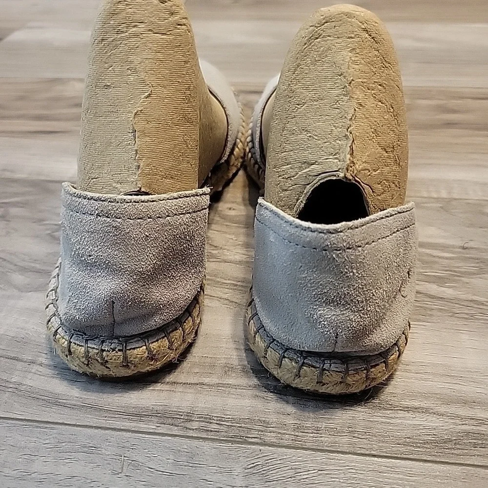 Born Drilles‎  Suede Sandals Espadrilles, Womens 6.5M Gray Open Toe Slip-On
